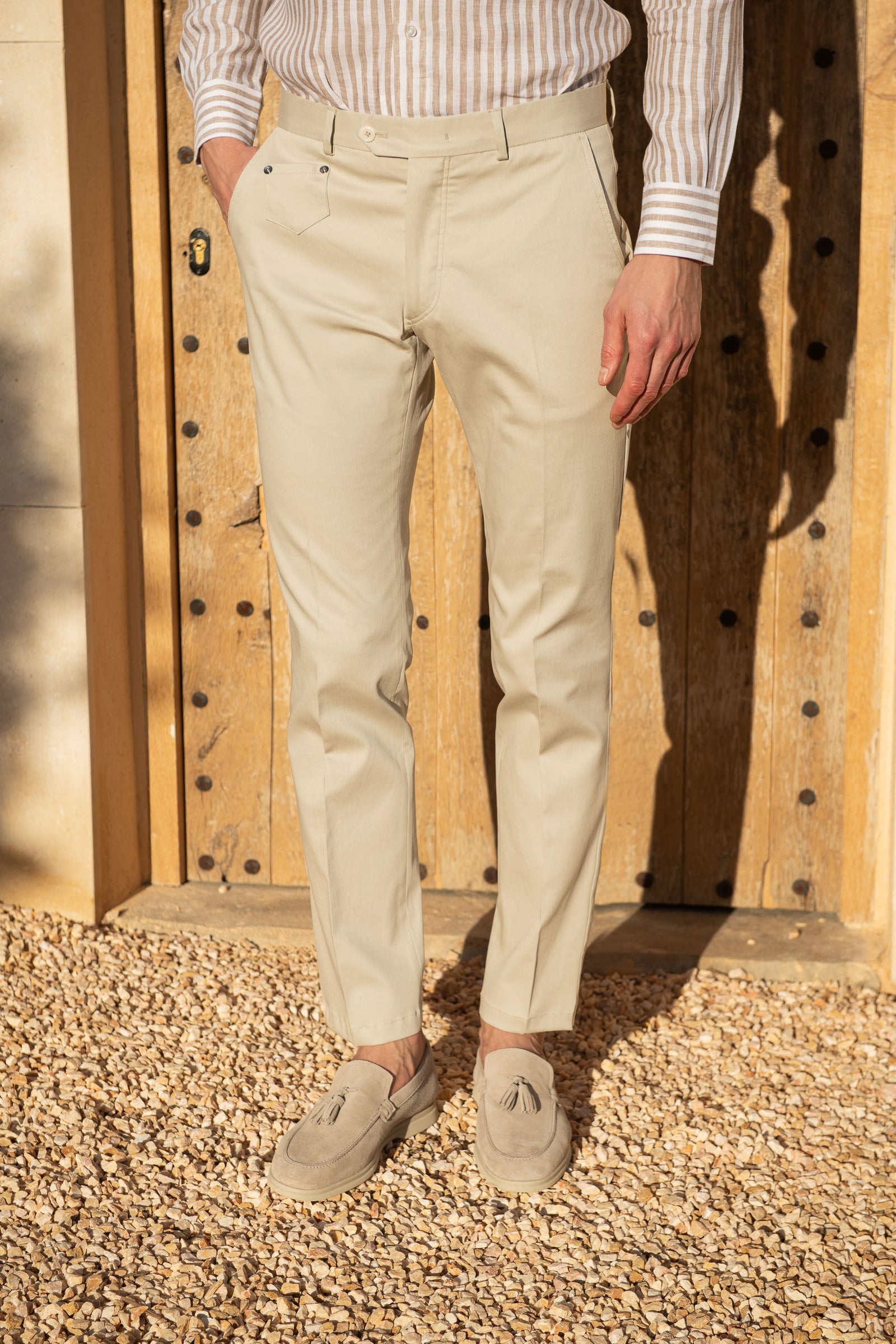 Cotton Sirmione Trousers Made In Italy