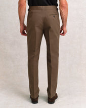 Brown Cotton Contemporary Trousers