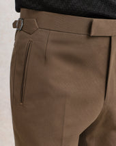 Brown Cotton Contemporary Trousers