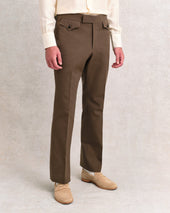 Brown Cotton Parallel Trousers