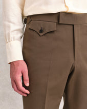 Brown Cotton Parallel Trousers