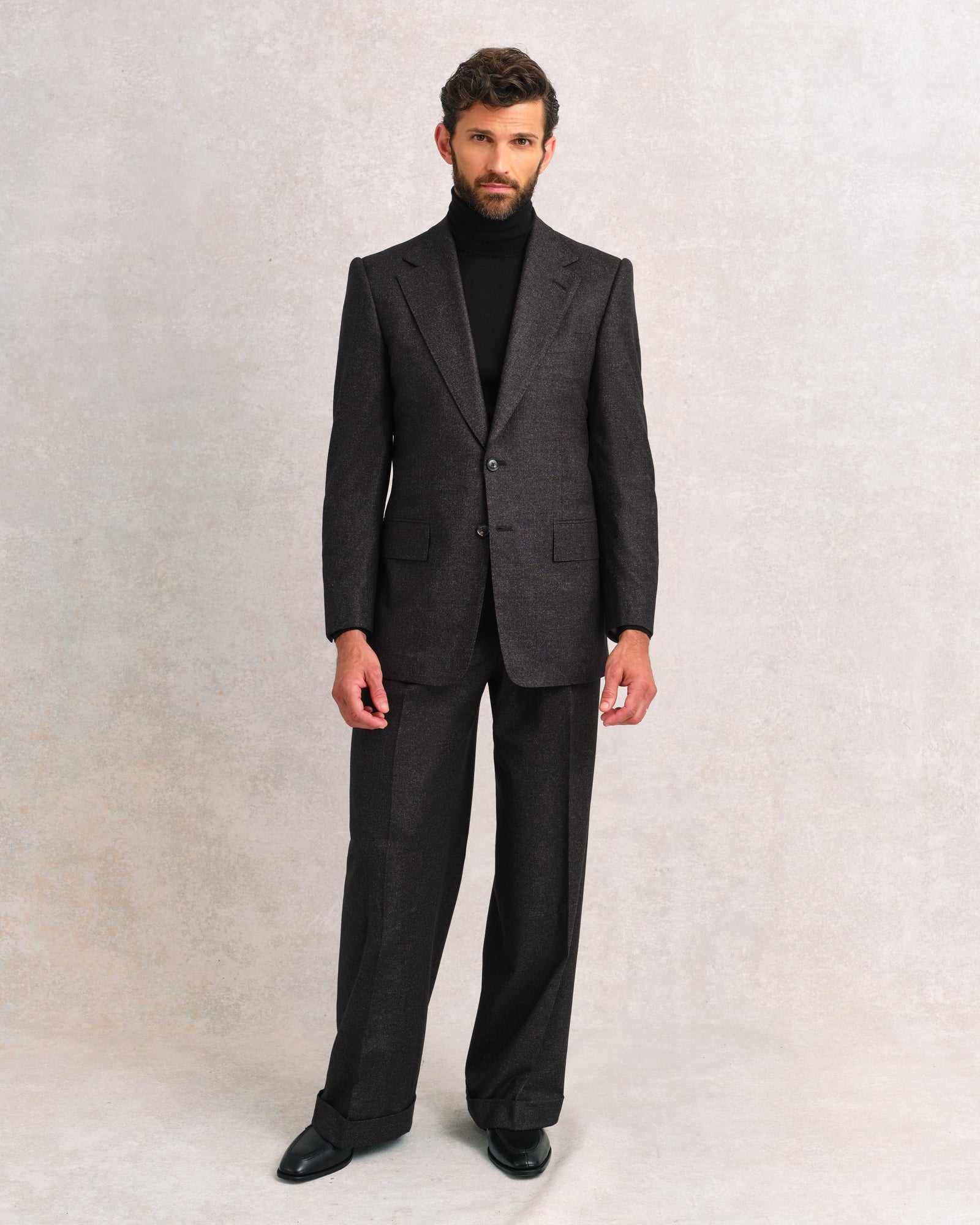 Melange Oxford Bag Suit