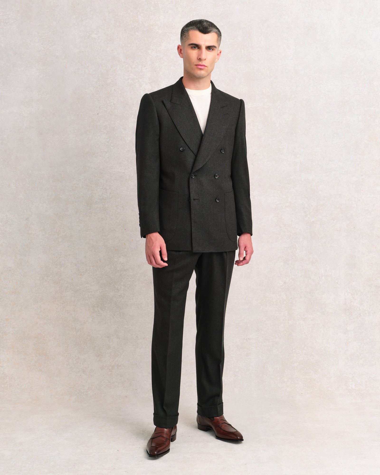 Dark Green Flannel Double Breasted Heritage Suit