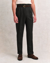 Dark Green Flannel Hollywood Trousers
