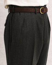 Dark Green Flannel Hollywood Trousers