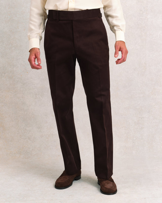 Brown Twill Classic Trousers