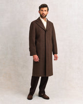 Brown Herringbone Raglan Coat