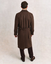 Brown Herringbone Raglan Coat