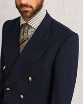 Dark Navy Double-Breasted Blazer