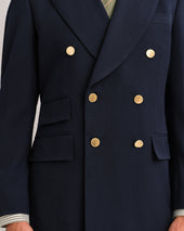 Dark Navy Double-Breasted Blazer