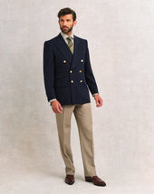 Dark Navy Double-Breasted Blazer