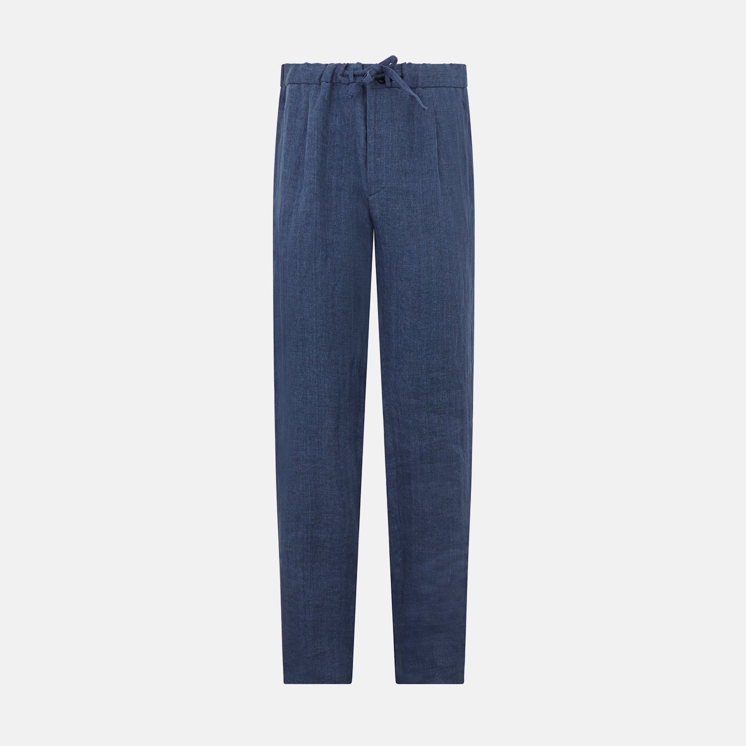 Blue Linen Herringbone Miles Trousers