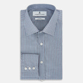Grey Ticking Stripe Mayfair Shirt
