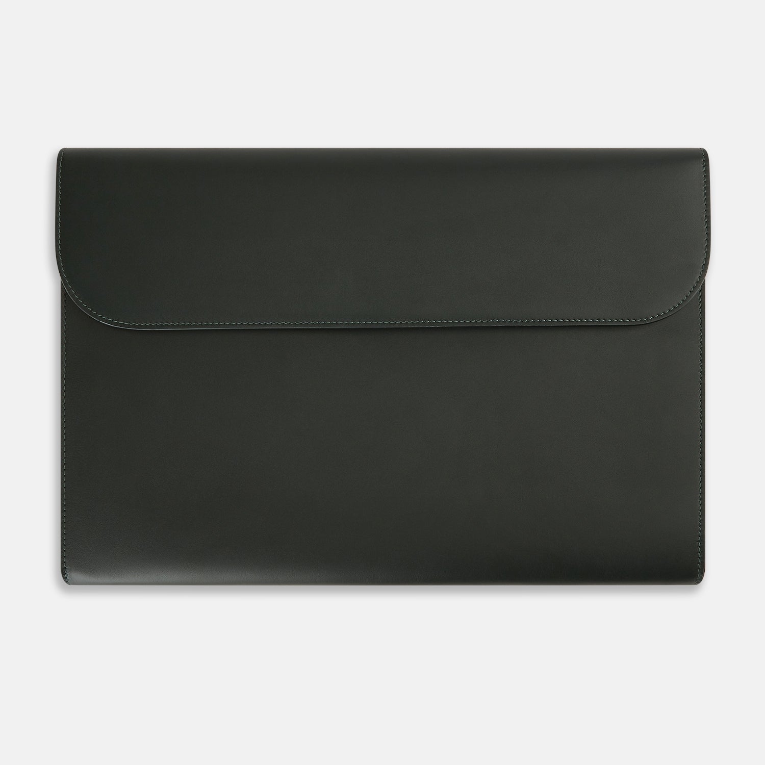 Green Leather Snap Fasten Pouch