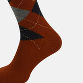 Wool Check Mid Length Socks