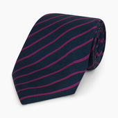 And Purple Striped Blazer Silk Tie