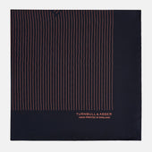 And Orange Stripe Silk Pocket Square
