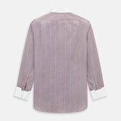 Light Porto Red Track Stripe Shirt With Contrast T A Collar And Cuffs