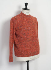 Eivind Crew Neck Rib Sweater Donegal Coral