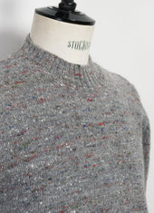Eivind Crew Neck Rib Sweater Donegal Grey