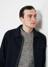 Eivind Crew Neck Rib Sweater Donegal Grey