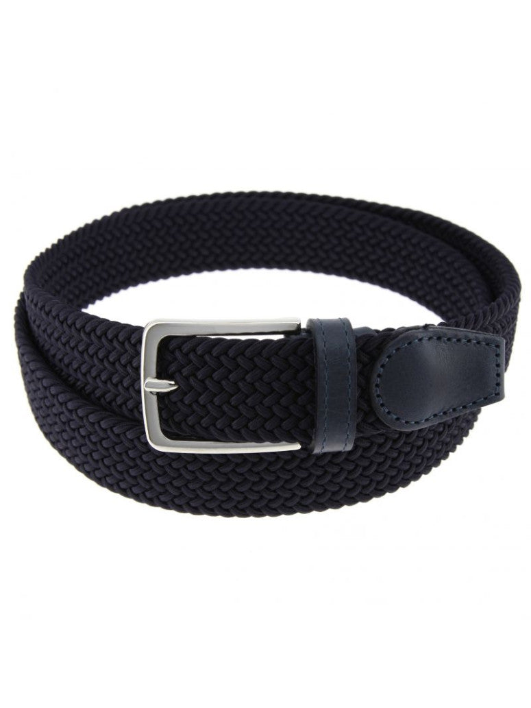 Elastic Braided Belt In Blue Rob Iii