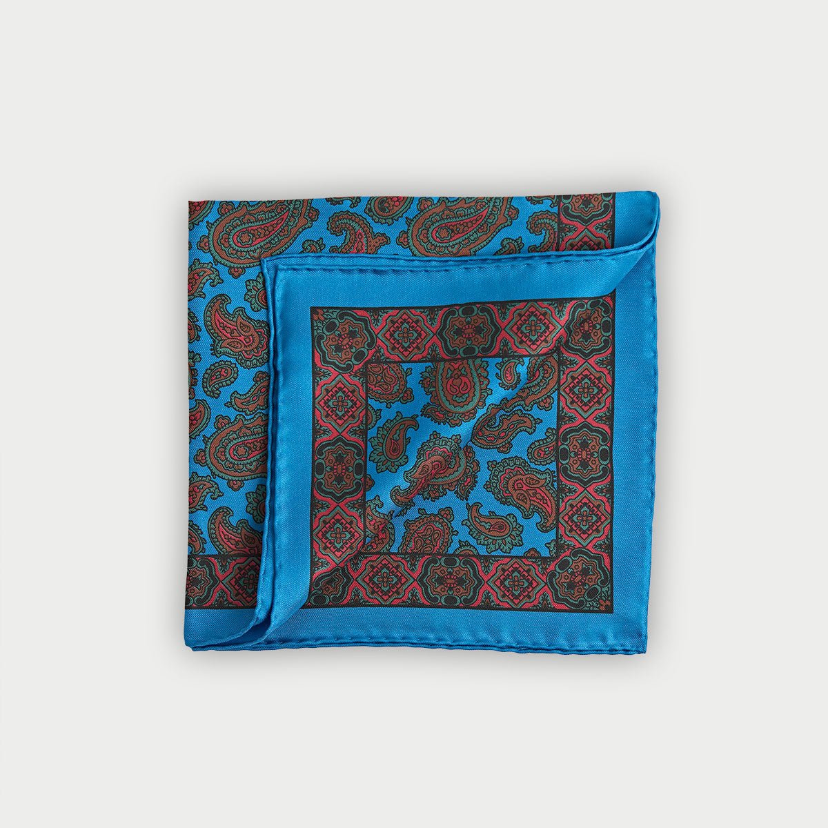 Electric Paisley Motif Silk Pocket Square