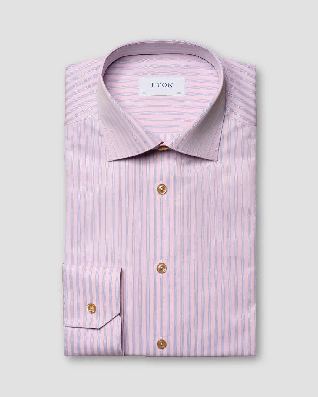 Pink Striped Fine Piqu Shirt Eton