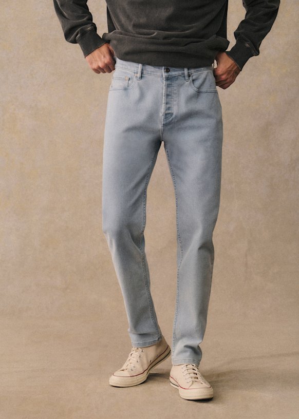Avi Slim Jeans - Washed Blue Denim