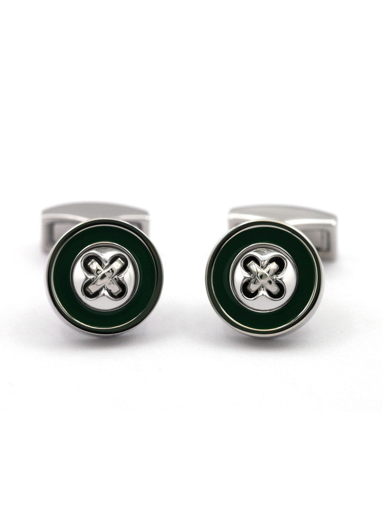 English Green Button Cufflinks Baltimore