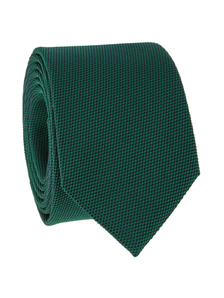 English Green Tie In Basket Weave Silk