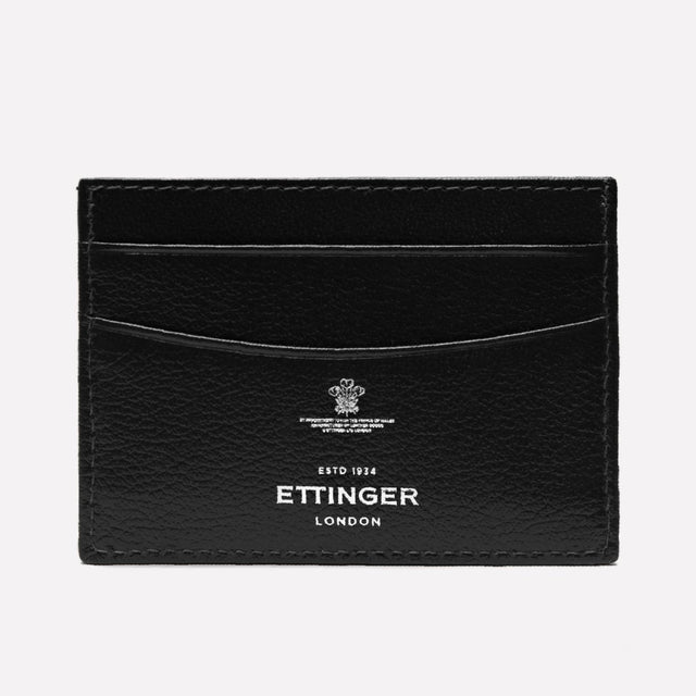 Ettinger Black Capra Flat Credit Card Case