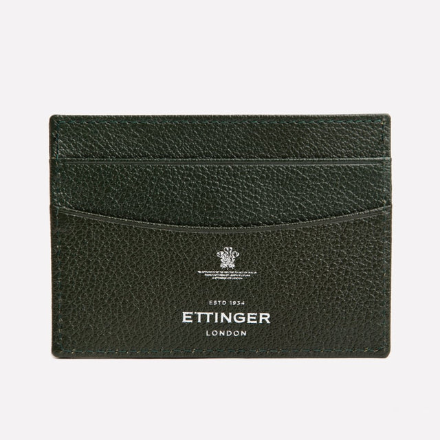 Ettinger Forest Green Capra Flat Credit Card Case
