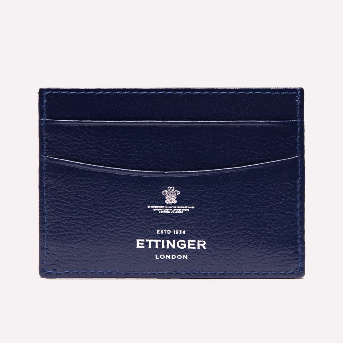 Ettinger Marine Blue Capra Flat Credit Card Case