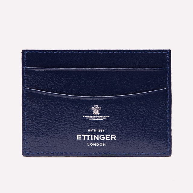 Ettinger Marine Blue Capra Flat Credit Card Case