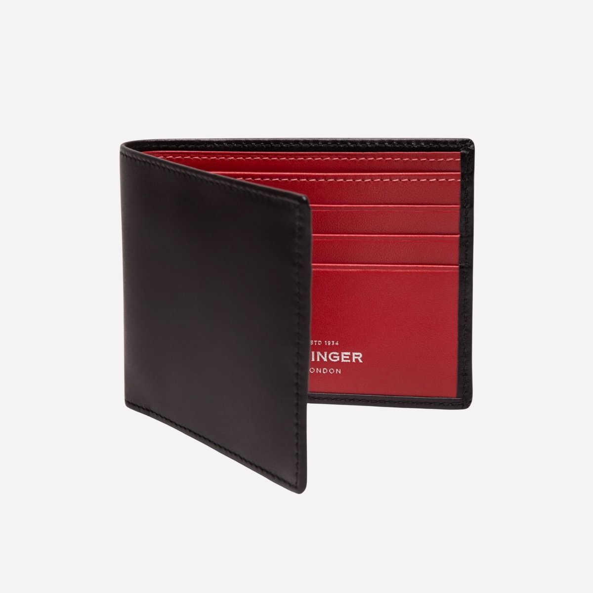 Ettinger Red Sterling Billfold Wallet With 6 C C