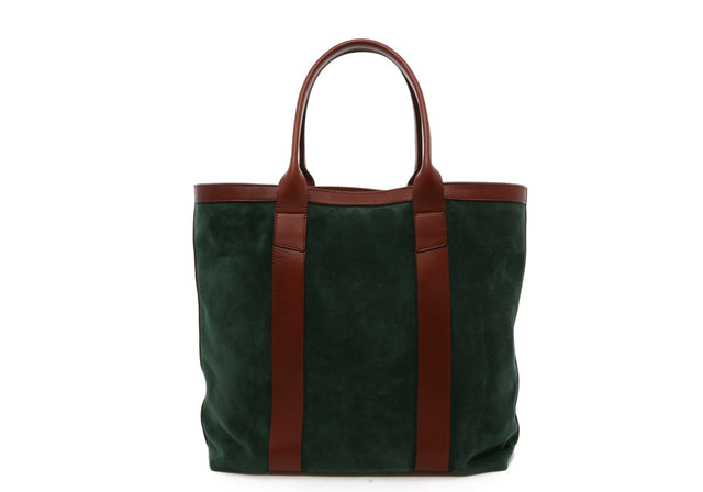 Tall Tote - Evergreen/Chestnut Trim - Suede