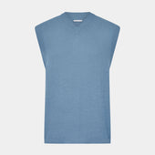 Pale Fine Merino V Neck Vest