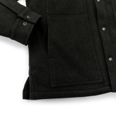 Lined Mackinaw Wool Cape Coat - Peat Black