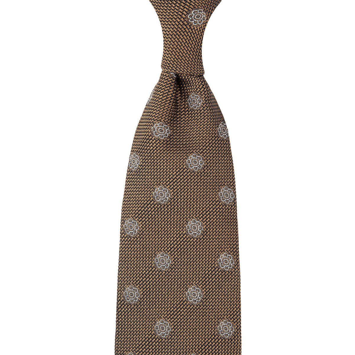 Shibumi Flower Fina Grenadine Silk Tie Beige
