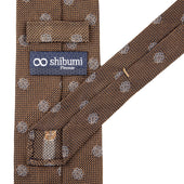 Shibumi Flower Fina Grenadine Silk Tie Beige