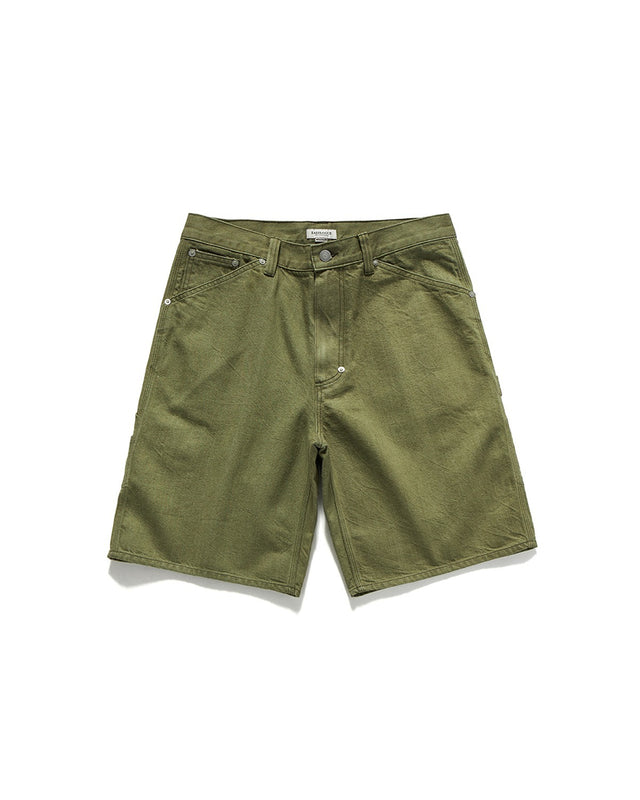 CARPENTER SHORTS / OLIVE DENIM
