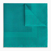 Petrol Green Dot Silk Pocket Square