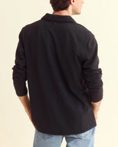 Long Sleeve Herringbone Polo
