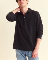 Long Sleeve Herringbone Polo