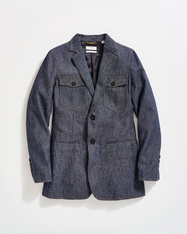 Wool Denim Blazer