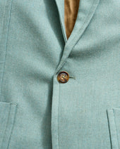 Wool Peak Lapel One Button Blazer