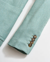 Wool Peak Lapel One Button Blazer