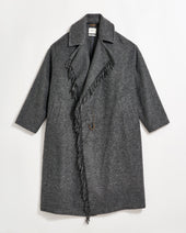 Long Blanket Fringe Coat