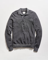 Long Sleeve Jacquard Sweater Polo